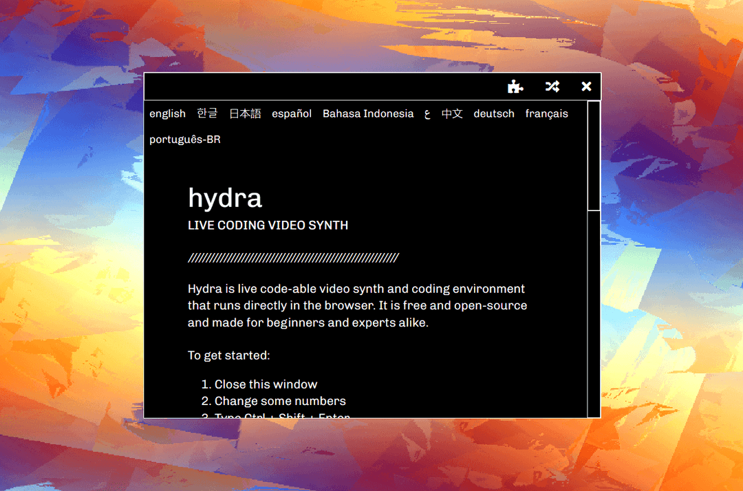 Hydra: Live Coding Visuals